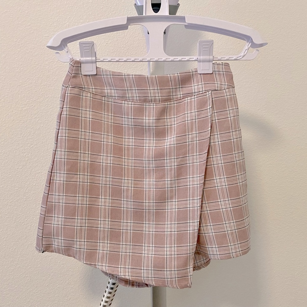 Pink Plaid Skort - Small